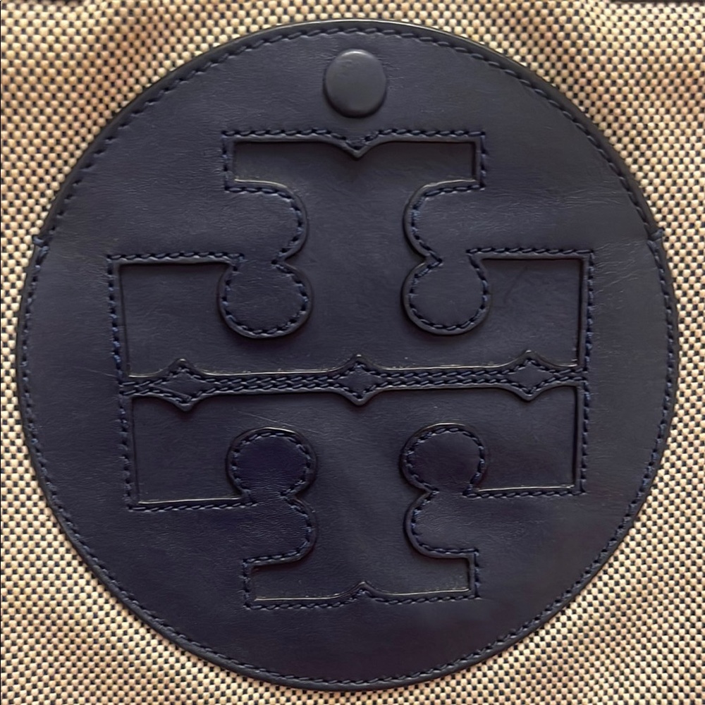 Tory Burch Blue and Cream Tote Bag - Picture 10 of 13